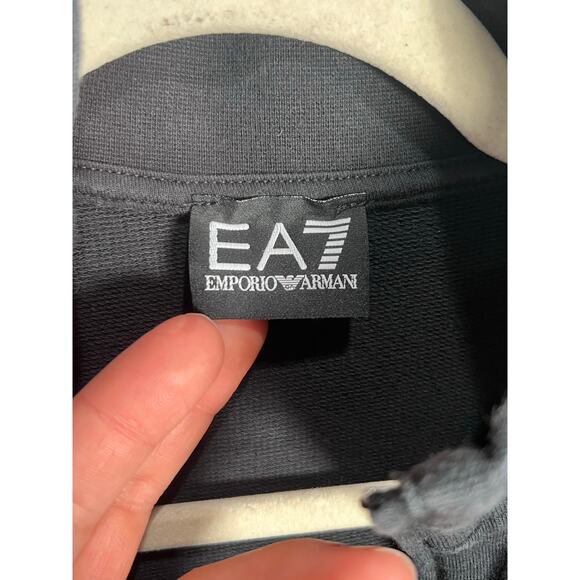 Emporio Armani EA7 Full ZIP SWEATSHIRT Black Sz S Comfort Casual Jacket Mens - Picture 3 of 16